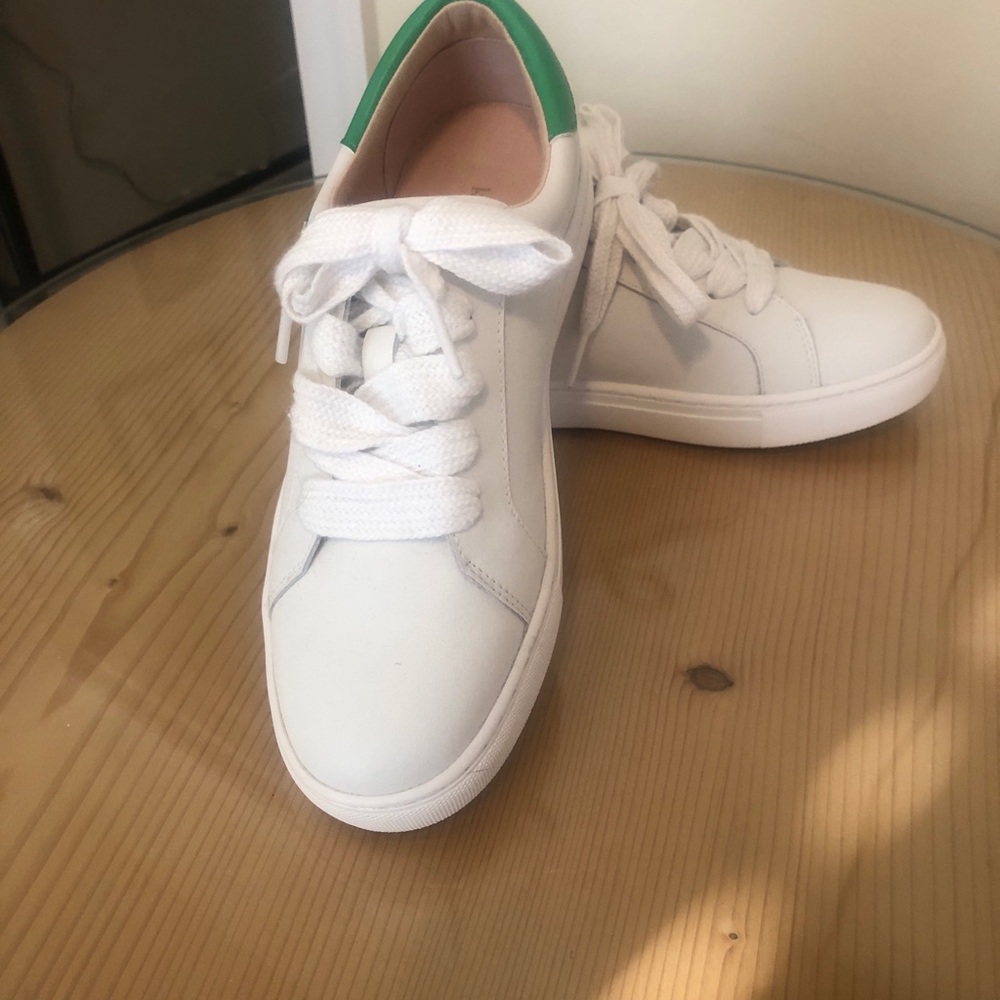 Kate Spade White Sneakers with Green Trim
